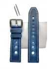 Tissot  &   Fossil  Uyumlu   Crayz   Hakiki   Deri   22  mm  MAVİ