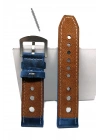 Tissot  &   Fossil  Uyumlu   Crayz   Hakiki   Deri   22  mm  MAVİ