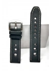 Tissot & Fossil & Panaray  Uyumlu Crayz Hakiki  Deri  24 mm   SİYAH