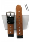 Tissot & Fossil & Panaray  Uyumlu Crayz Hakiki  Deri  24 mm   SİYAH
