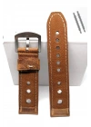 Tissot & Fossil & Panaray  Uyumlu Crayz Hakiki  Deri  24 mm   KOYU TABA
