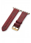 Akıllı saat Uyumlu   Deri Saat  Kordonu   34mm /42mm  kırmızı  aparatlı
