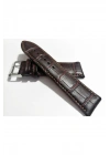 KAHVE  KROKO  DERİ  SAAT KORDONU 24 MM  HAKİKİ DERİ KAYIŞ(145)
