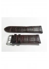 KAHVE  KROKO  DERİ  SAAT KORDONU 24 MM  HAKİKİ DERİ KAYIŞ(145)