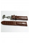&Hertür Saate &Uygun Kelebek Toka 18 MM kahve kordon (270) gumuş toka
