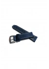 & Fosil & HER SAATE UYUMLU Greyzı Deri Saat Kordonu KOYU LAZİVERT 22 mm (385)