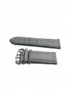 & Her Saate Uyumlu Hakiki Deri Saat Kordonu gri 24 mm (388 )