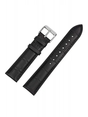 Siyah Kroko< 6 > Hakiki Dana Derisi Saat Kordonu Kayış 22 Mm