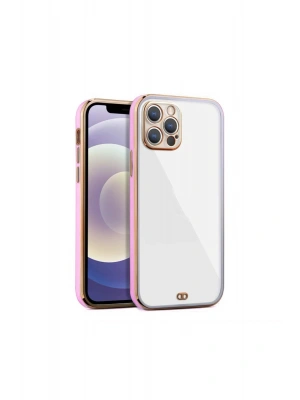 iPhone 13 Pro Max Arka kapak Kılıf Pembe kenarlı rose