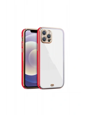 iPhone 13 Pro Max Arka kapak Kılıf Kırmızı kenarlı rose