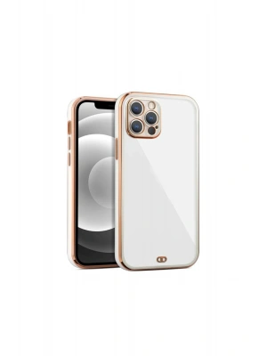 iPhone 14 Pro Arka kapak Kılıf beyaz kenarlı rose
