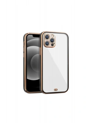 iPhone 14 Pro Arka kapak Kılıf Siyah kenarlı rose