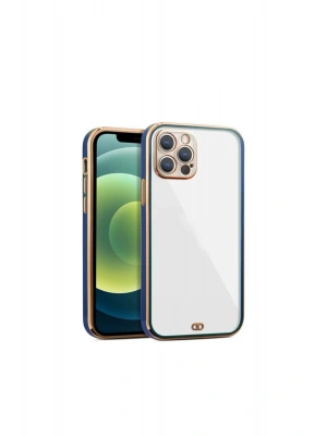 iPhone 14 Pro Arka kapak Kılıf Mavi kenarlı rose