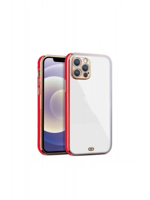 iPhone 14 Pro Arka kapak Kılıf Kırmızı kenarlı rose
