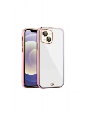 iPhone 14 Plus Arka kapak Kılıf Pembe kenarlı rose