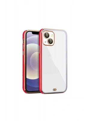 iPhone 14 Arka kapak Kılıf Kırmızı kenarlı rose