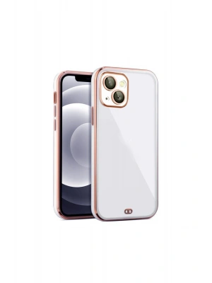 iPhone 14 Plus Arka kapak Kılıf Acık Mavi kenarlı rose