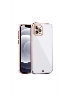iPhone 11 Pro Uyumlu arka Kapak Kılıf Acık Mavi kenarlı rose