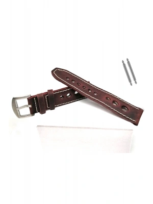 Tissot & Fossil & Panaray  Uyumlu Crayz Hakiki  Deri  24 mm  bordo