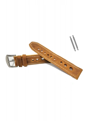 Tissot & Fossil & Panaray  Uyumlu Crayz Hakiki  Deri  24 mm   KOYU TABA