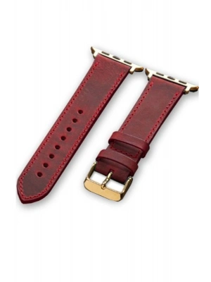 Akıllı saat Uyumlu   Deri Saat  Kordonu   34mm /42mm  kırmızı  aparatlı