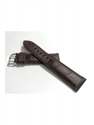 Kahverengi Yarım  Kroko Hakiki Deri Saat Kordonu  20  mm Kayış