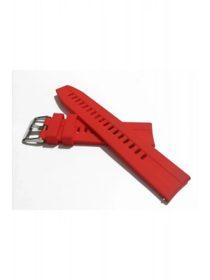 20  mm Akıllı Pimli Oluklu Kırmızı  silikon Saat Kordonu Kayışı(79)