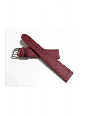 &Her Saate Uyumlu greyzi  Hakiki Deri Saat Kordonu 18   mm  (144)   Bordo