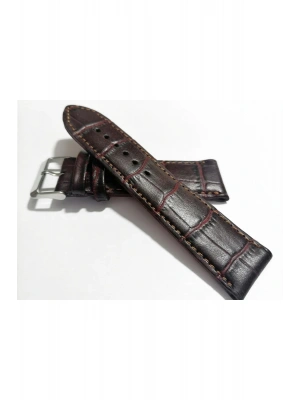 KAHVE  KROKO  DERİ  SAAT KORDONU 24 MM  HAKİKİ DERİ KAYIŞ(145)