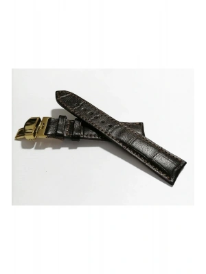 &Hertür Saate &Uygun  Kelebek  Toka  24 MM  koyu kahve kordon   (187 ) altın toka