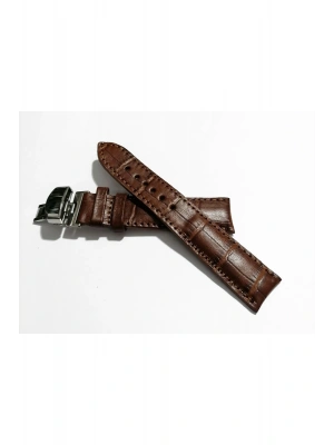 &Hertür Saate &Uygun  Kelebek  Toka  24 MM  kahve kordon   (192)gumuş   toka