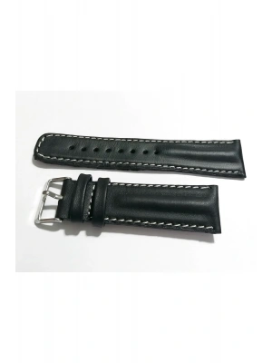 Her Saate Uygun Bombeli 20 mm Piramit modeli UZUN XL Hakiki Deri (219) SİYAH