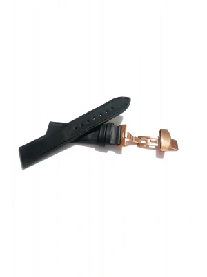 Her Saate Uygun Kelebek Toka 22 mm Hakiki Deri (235) ROSE TOKA SİYAH