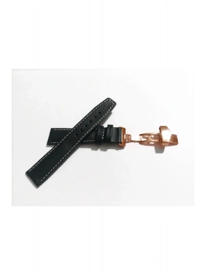 Her Saate Uygun Kelebek Toka 20 mm Hakiki Deri (238) ROSE TOKA SİYAH