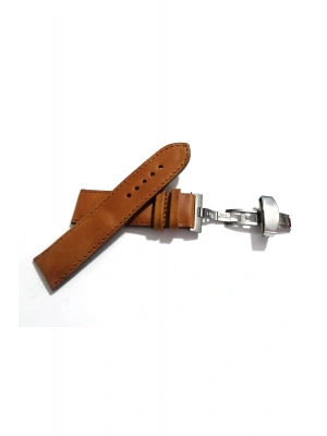 Her Saate Uygun Kelebek Toka 24 MM Hakiki Deri (254) GUMUŞ TOKA TABA