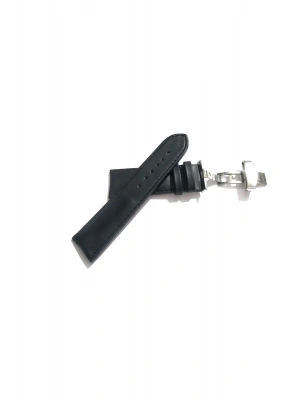 Her Saate Uygun Kelebek Toka 24 MM Hakiki Deri (256) GUMUŞ TOKA SİYAH