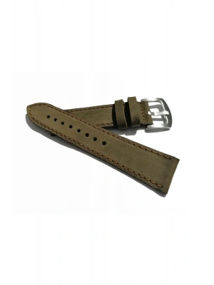& Fosil Uyumlu Greyzı Deri Saat Kordonu 22 mm (276)