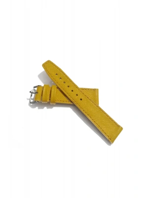 Klasik Saat Kordonu Saat Kayışı SARI 18 mm ( 399 )