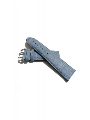 & Her Saate Uyumlu Hakiki Deri Saat Kordonu MAVİ 24 mm (389 )