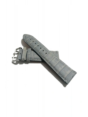& Her Saate Uyumlu Hakiki Deri Saat Kordonu gri 24 mm (388 )