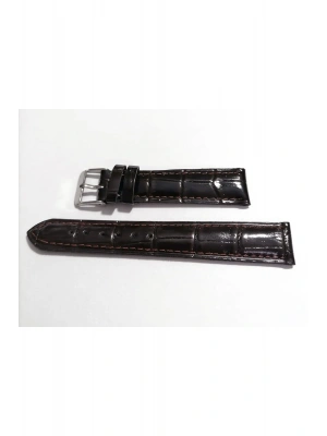&Her Saate Uyumlu Hakiki Deri Saat Kordonu koyu kahve parlak 20 mm ( 141 -2)