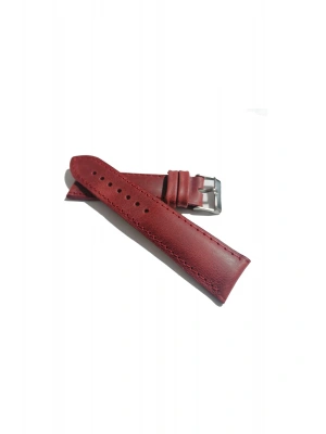 &Hertür Saate &Uygun Hakiki Deri 22 mm kırmızı saat kordonun (450)