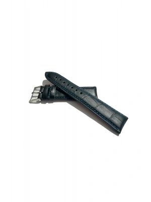 &Her Saate Uyumlu Hakiki Deri Saat Kordonu koyu lazivert 22 mm (476 )