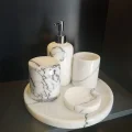 Gerçek Mermer Leylak 5li Banyo Seti