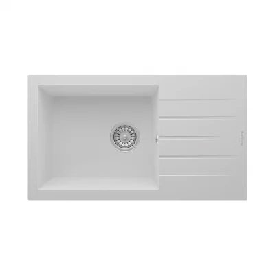 P010 Tek Gözlü Damlalıklı Granit Eviye XL Geniş Hazne 42 cm 760 x 435