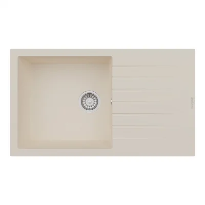 P014 Tek Gözlü Damlalıklı Granit Eviye XL Geniş Hazne 44 cm 860 x 500