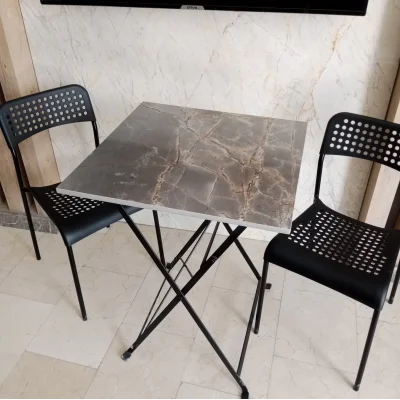 Versace Gold Porselen Yemek - Bahçe Masası 60 x 60 cm