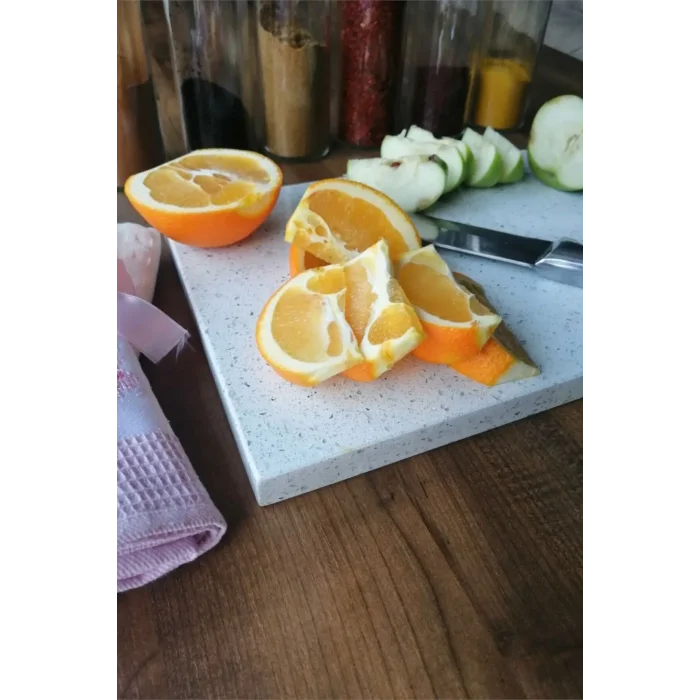 Beyaz Mermer Kesme Tahtası