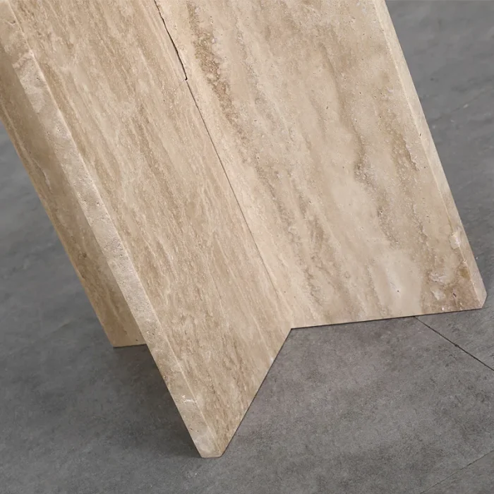 Cascade Modern Lüks Traverten Yuvarlak Sehpa