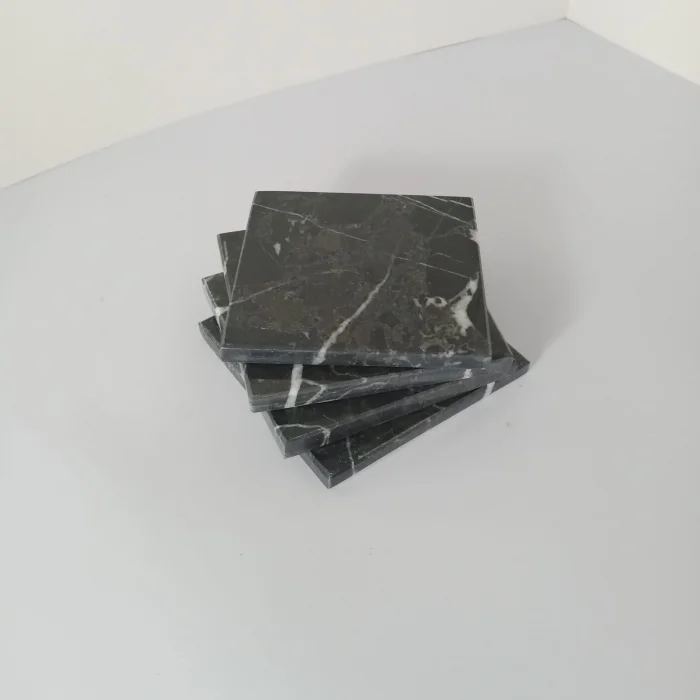 Doğal Mermer Avangard 4lü Bardak Altlığı